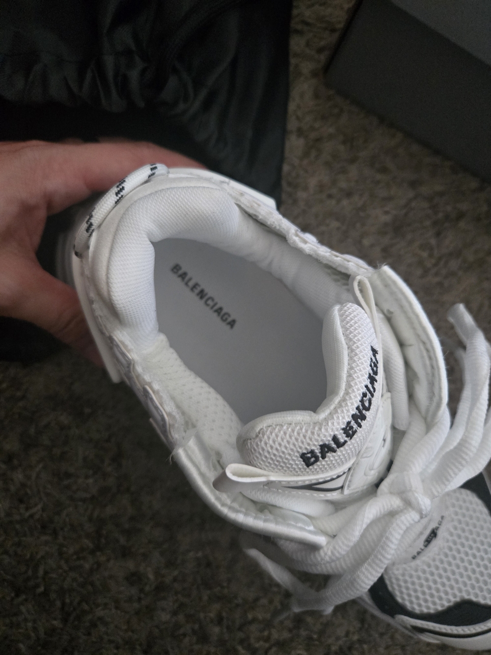 Balenciaga White and Black Athletic Sneakers - Picture 3 of 6
